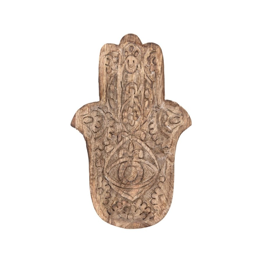 Clearance HOMLA Taca Dekoracyjna Hamsa Z Drewna Mango 15X10X2 Cm Naturalny