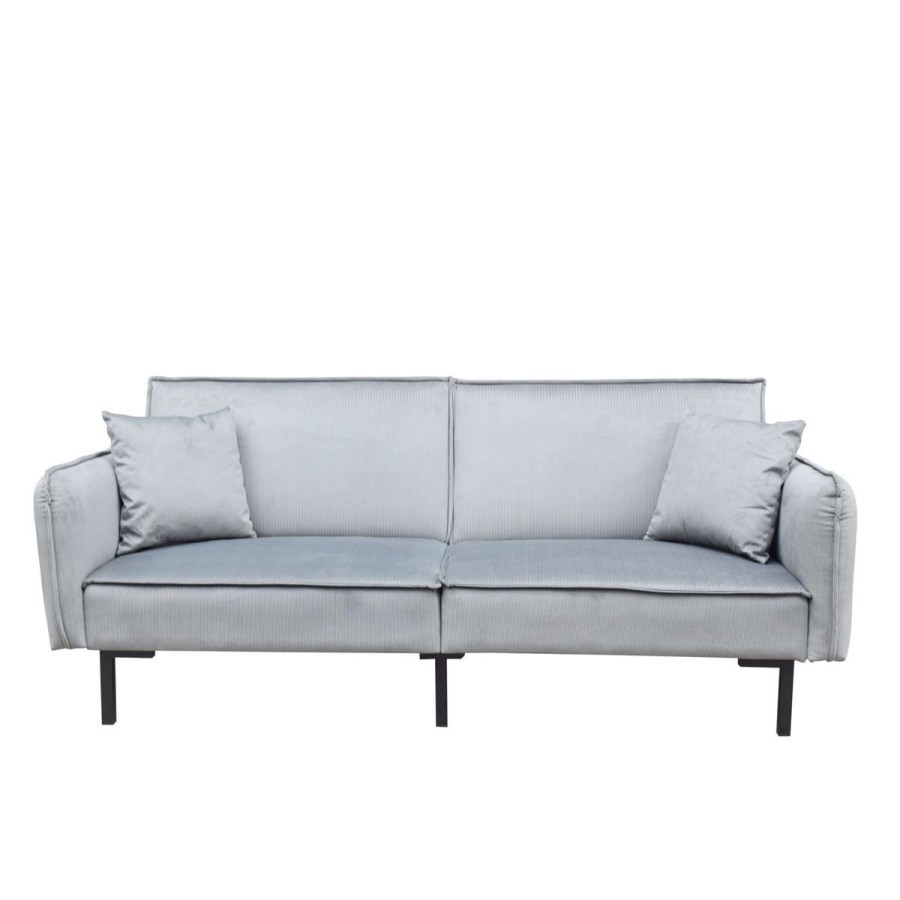 Clearance HOMLA Sofa Canto 3-Osobowa, Z Funkcja Spania, Welurowa Szara 199X90X85 Cm