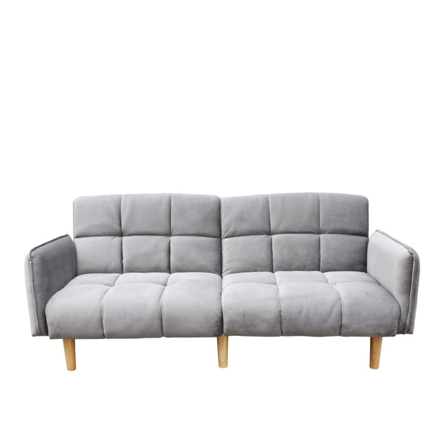 Clearance HOMLA Sofa Sonus 3-Osobowa, Z Funkcja Spania, Welurowa Musztardowa 195X91X83 Cm