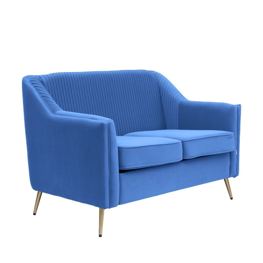 Best HOMLA Sofa Avant Sofa 2-Osobowa, Welurowa Granatowa 127X82X81.5 Cm