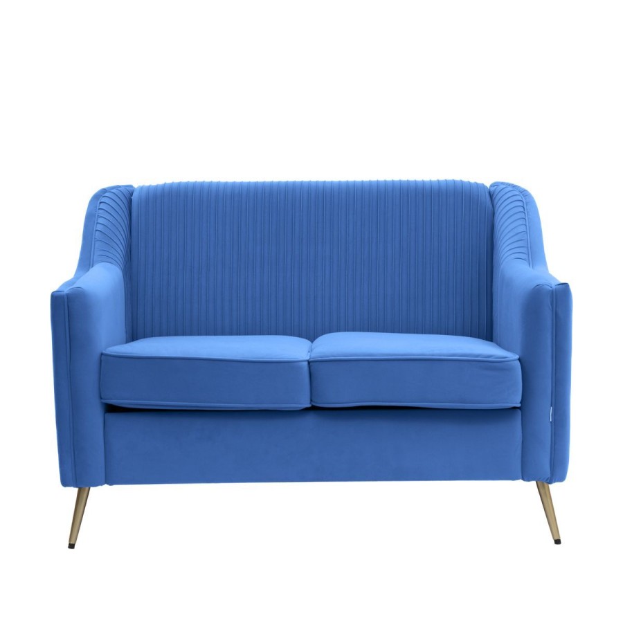 Best HOMLA Sofa Avant Sofa 2-Osobowa, Welurowa Granatowa 127X82X81.5 Cm