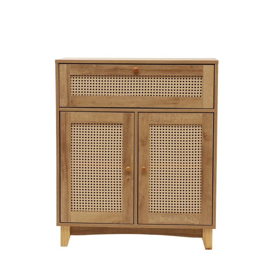 Best HOMLA Komoda Notto Z Rattanem 74X35X86 Cm Naturalny