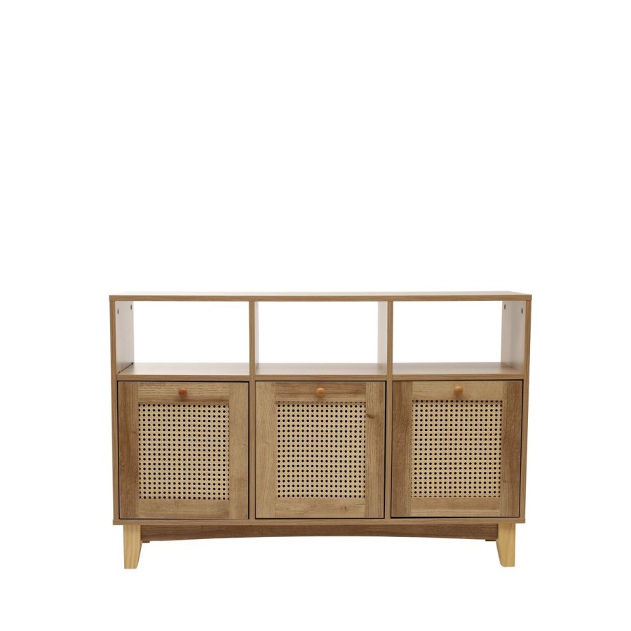 Online HOMLA Komoda Notto Z Rattanem 110X35X72 Cm Naturalny