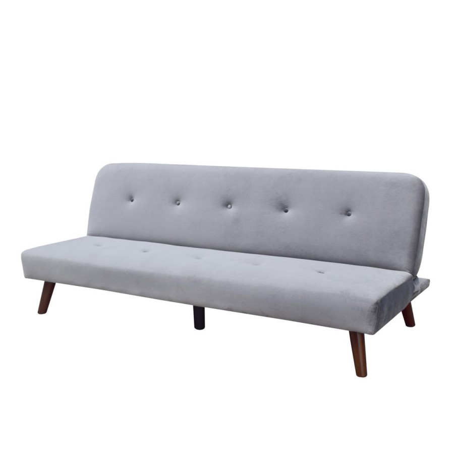 Wholesale HOMLA Sofa Rinko Sofa 3-Osobowa, Z Funkcja Spania, Welurowa Ciemnoszara 195X81X74 Cm