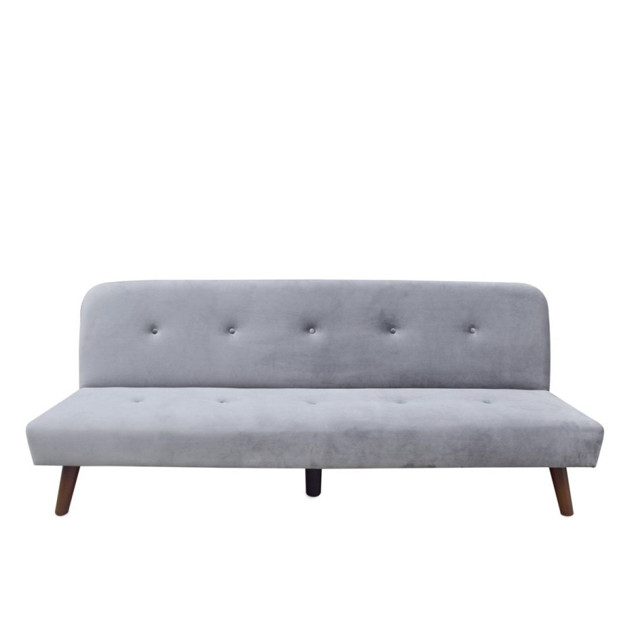 Wholesale HOMLA Sofa Rinko Sofa 3-Osobowa, Z Funkcja Spania, Welurowa Ciemnoszara 195X81X74 Cm