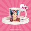 Wholesale HOMLA Filizanka Frida Kahlo Do Espresso Ze Spodkiem Fioletowa 0,08 L