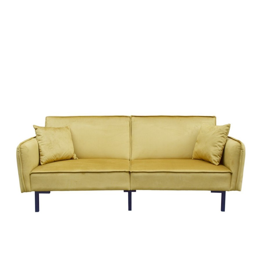 Wholesale HOMLA Sofa Canto 3-Osobowa, Z Funkcja Spania, Welurowa Musztardowa 199X90X85 Cm