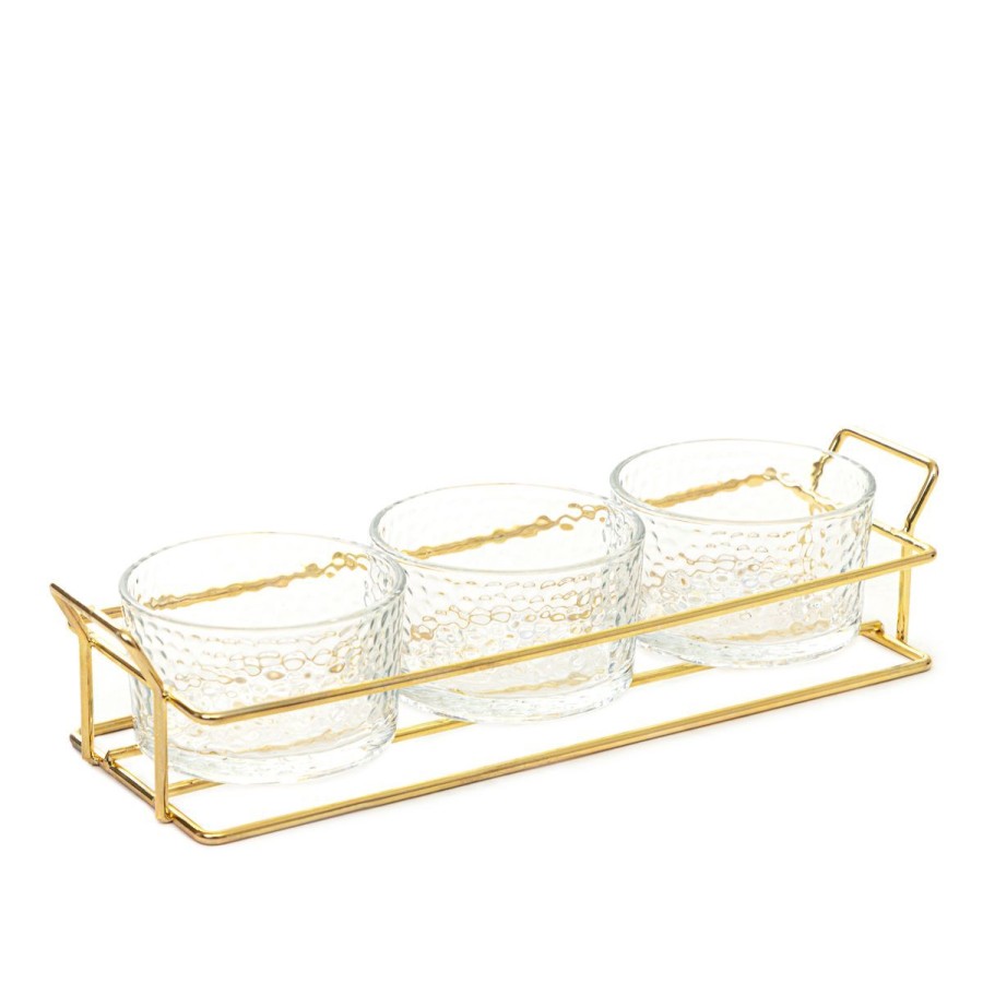 Clearance HOMLA Zestaw Miseczek Serene Transparentnych Na Stojaku, 3 Szt. 31 X10 Cm Przezroczysty