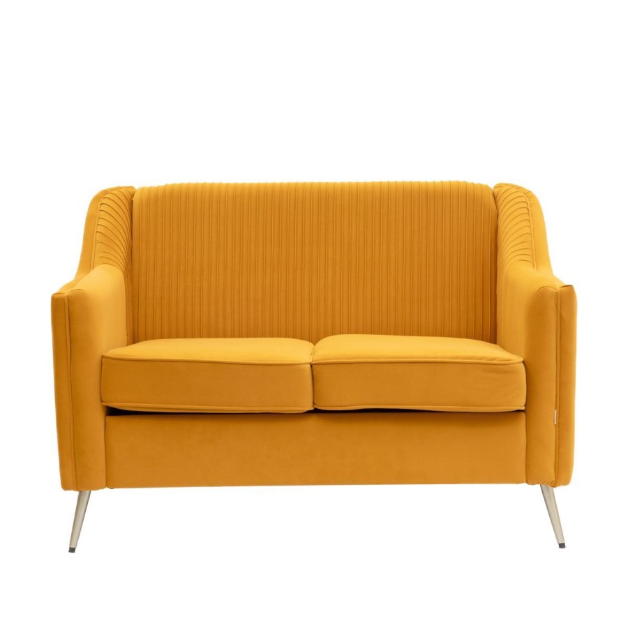 Hot HOMLA Sofa Avant Sofa 2-Osobowa, Welurowa Musztardowa 127X82X81.5 Cm