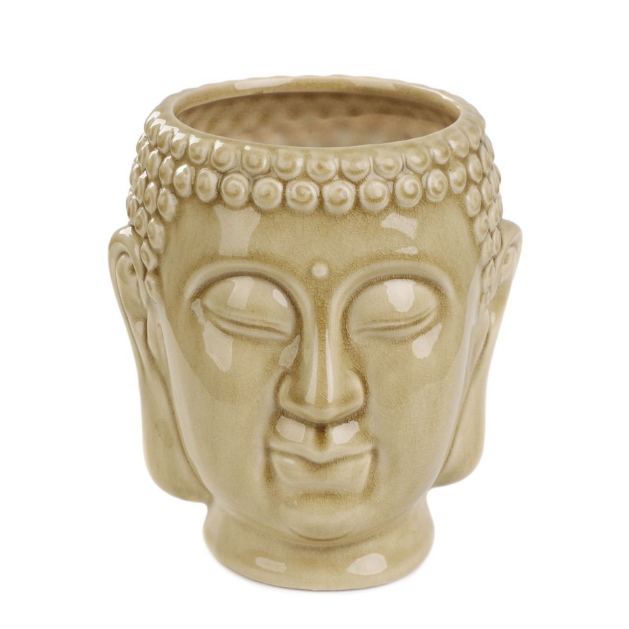 Clearance HOMLA Oslonka Na Doniczke Makadi Budda Bezowa 16X16X17 Cm