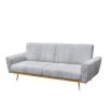 Best HOMLA Sofa Samtige 3-Osobowa, Z Funkcja Spania, Szara 212X84X86.5 Cm