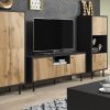 Best HOMLA Szafka Rtv Tivoli! Czarny/Dab Wotan 140X42X65 Cm Naturalny