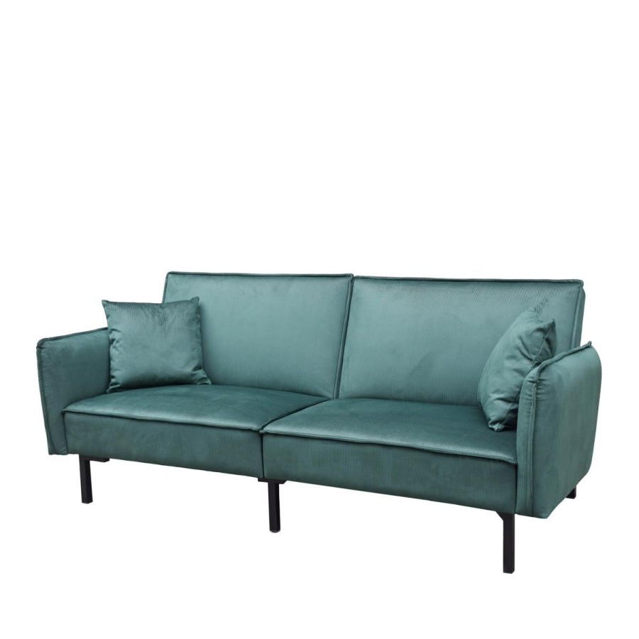 New HOMLA Sofa Canto 3-Osobowa, Z Funkcja Spania, Welurowa Zielona 199X90X85 Cm