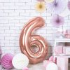 Best PARTYDECO Balon Pink Metal Foliowy Cyfra "6" 86 Cm Rozowy